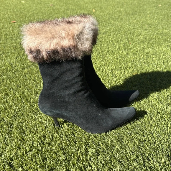 Arturo Chiang Stiletto Fur Boot Size 8 - Picture 5 of 12